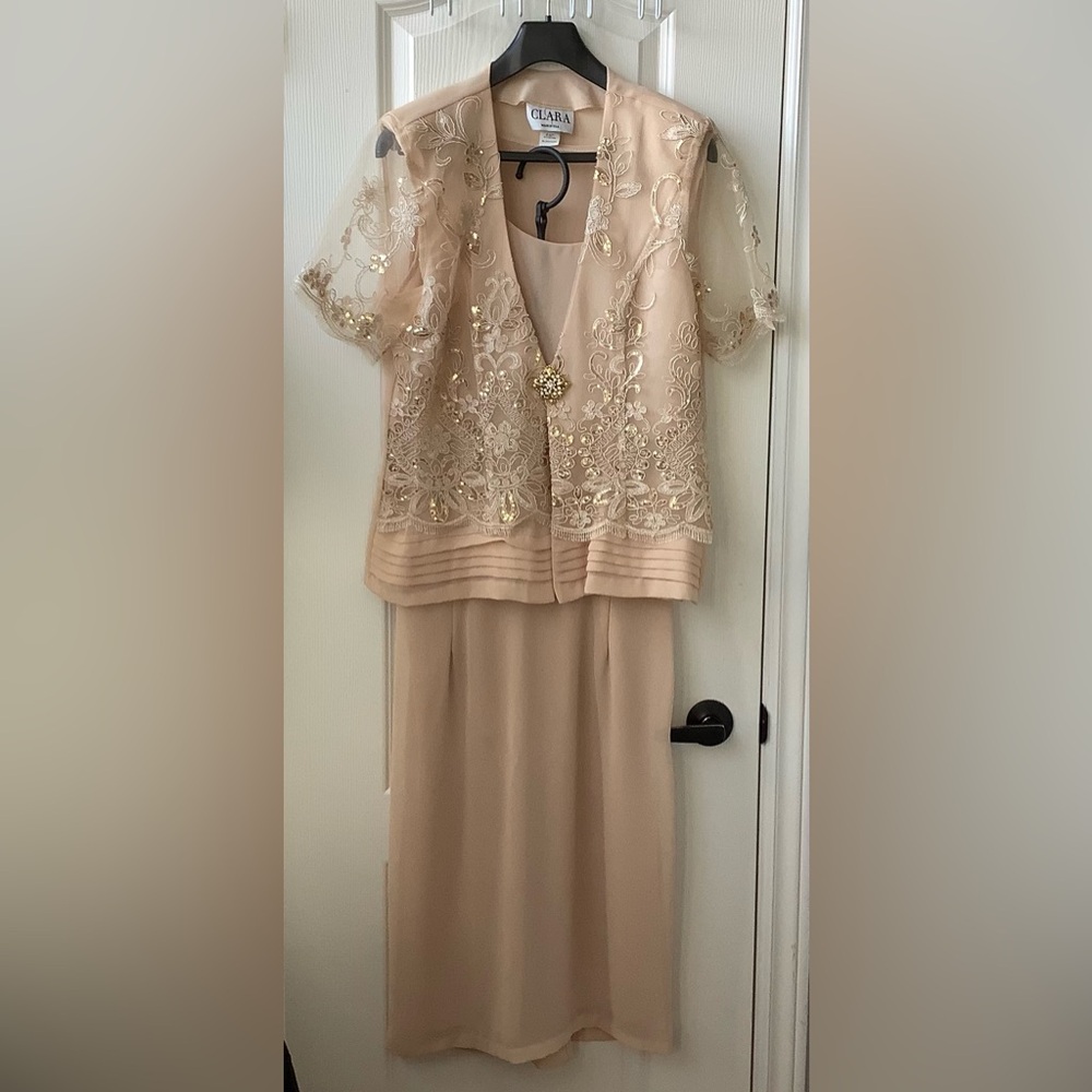 CLARA Women's Elegant Embroidered Sequin 3 pc Skirt Set